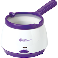 Wilton Candy Melts Melting Pot, Purple/White, 6-in, for Fruit Dipping/Decorating Front_Angled_Left