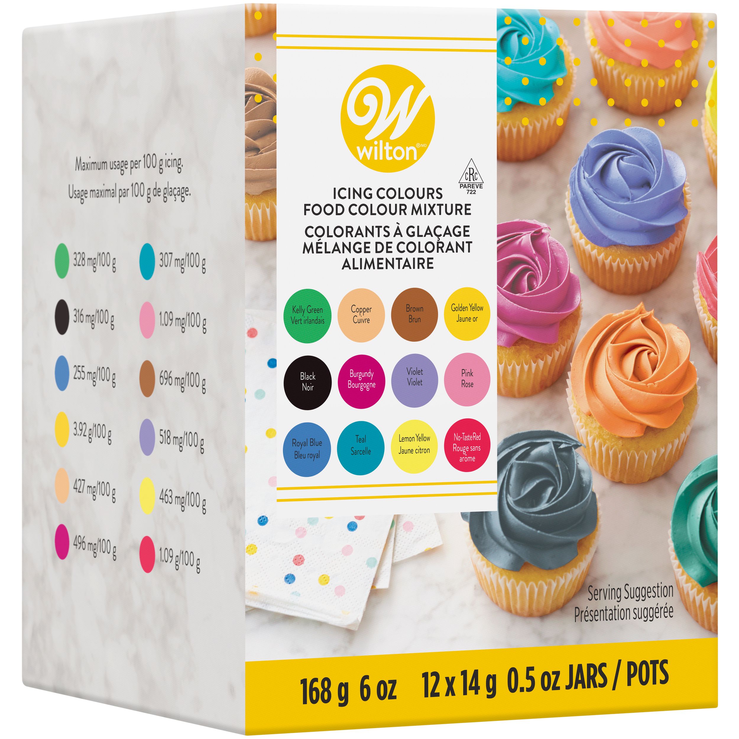 Wilton Edible Icing Food Colouring Kit, Multi-Coloured, 12