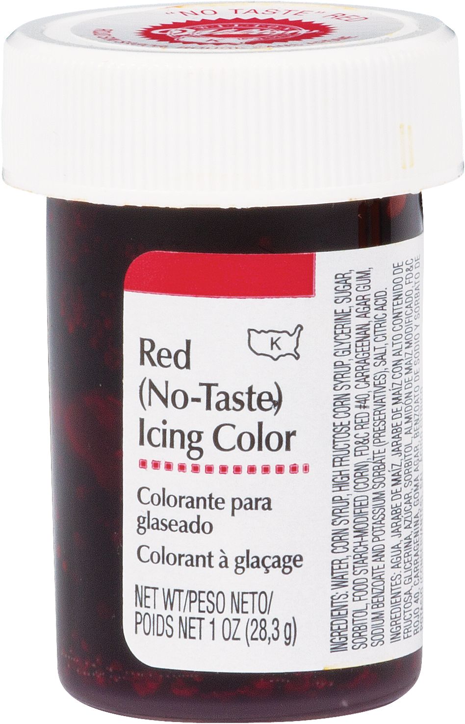 Wilton Edible Icing Food Colouring, Red, 1-oz, for Baking/Customizing Colours Front_Elevated