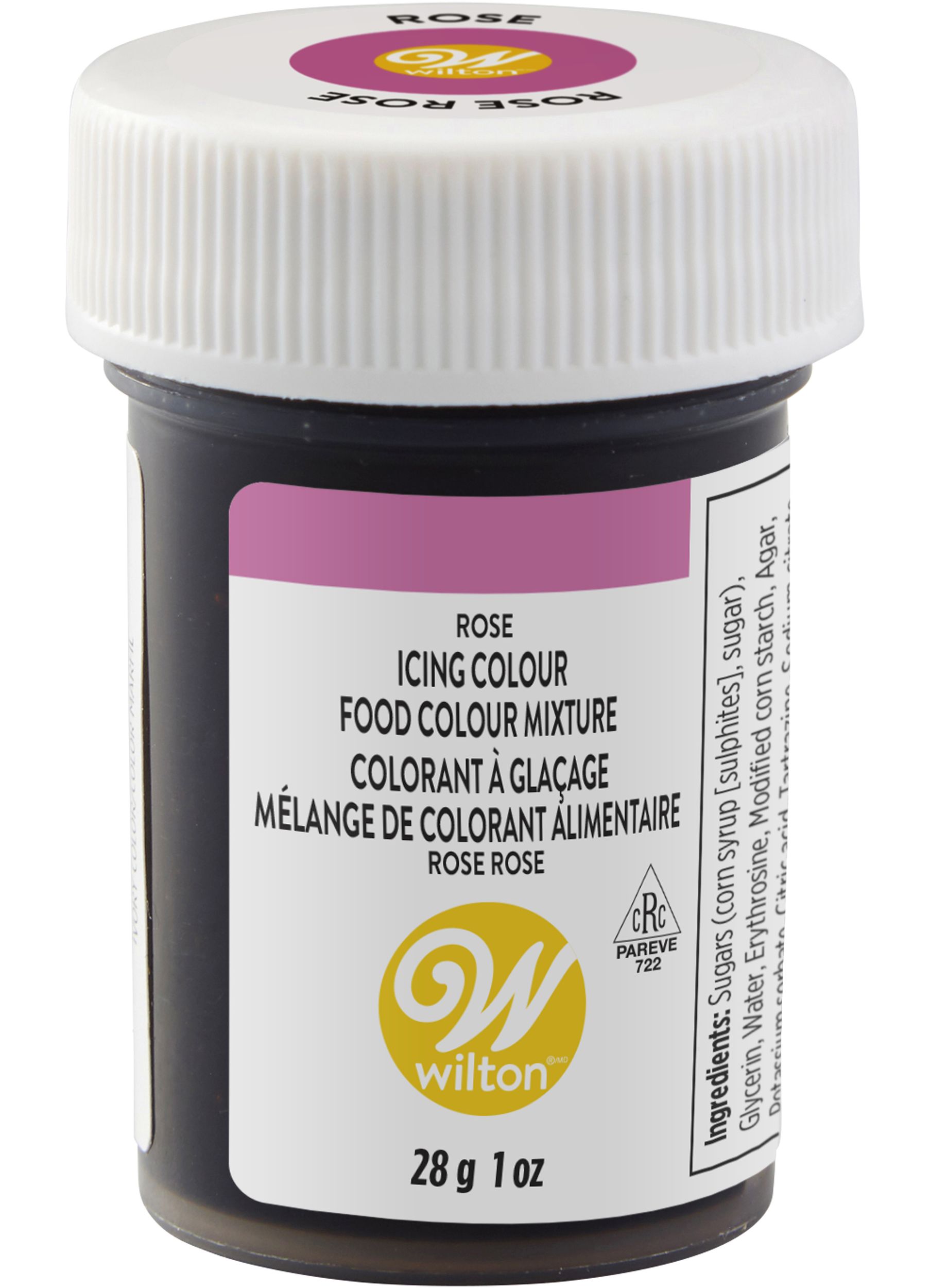 Wilton Edible Icing Food Colouring, Rose, 1-oz, for Baking/Customizing Colours Front_Elevated