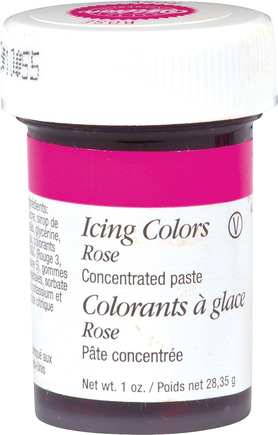 Wilton Edible Icing Food Colouring, Rose, 1-oz, for Baking/Customizing Colours Front_Elevated
