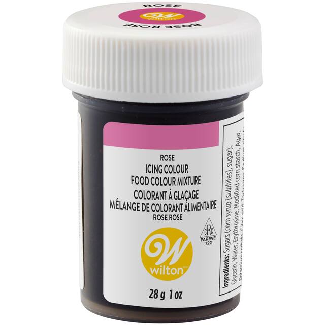 Wilton Edible Icing Food Colouring, Rose, 1-oz, for Baking/Customizing Colours Front_Flat