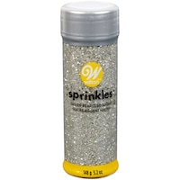 Wilton Edible Decorative Sugar Sprinkles, Silver, 5.2-oz, for Baking/Cake Decoration Front_Elevated