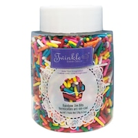 Rainbow Jim Bits Edible Decorative Sprinkles, Multi-Coloured, 5-oz, for Baking/Multi-Coloured Cake Decoration Front_Flat