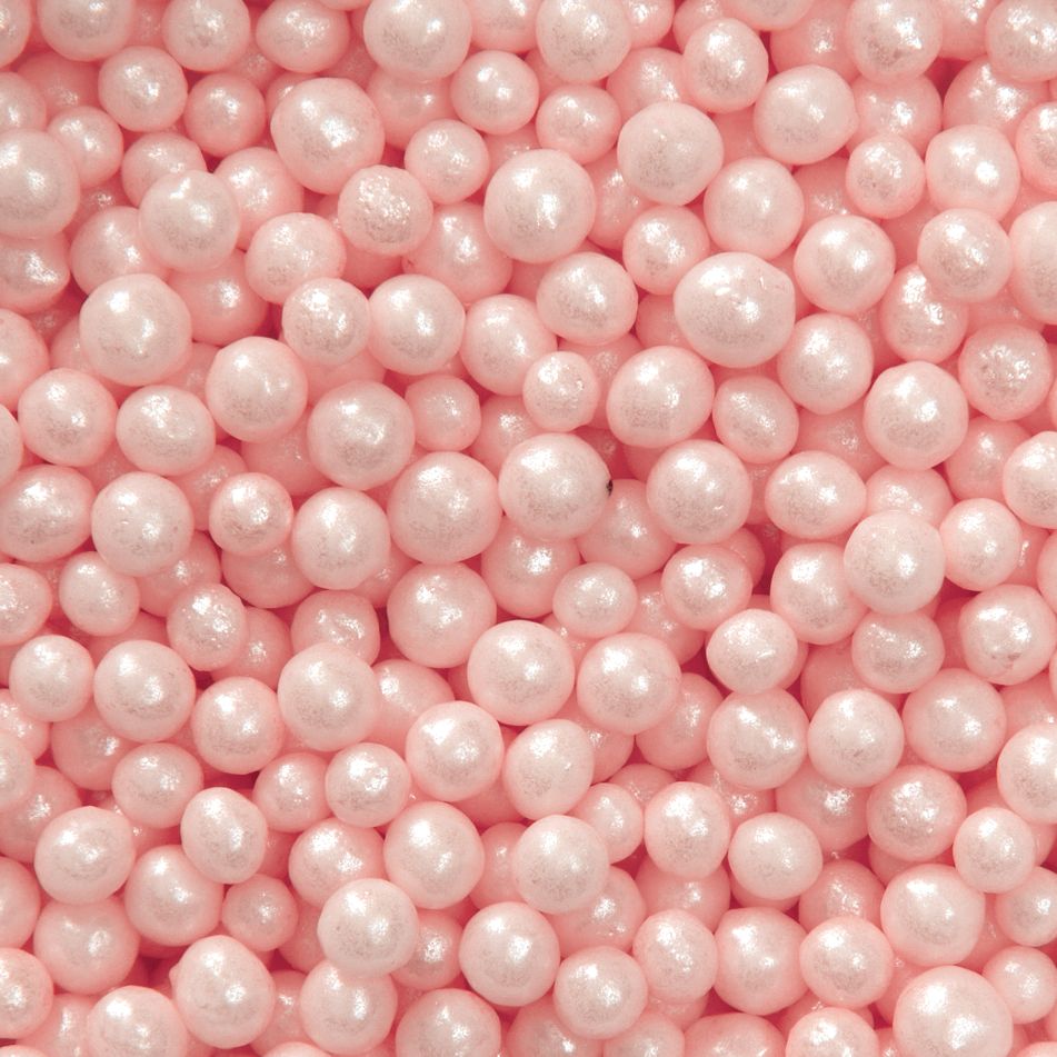 Wilton Edible Decorative Pearl Sprinkles, Pink, 5-oz, for Baking/Cake Decoration CloseUp