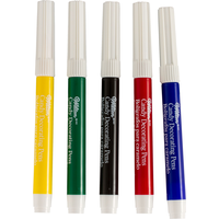 Wilton Fine Tp Edible Decorative Colour Pens, Red/Yellow/Green/Blue/Black, 5-pk, for Baking/Cake Decoration Front_Flat