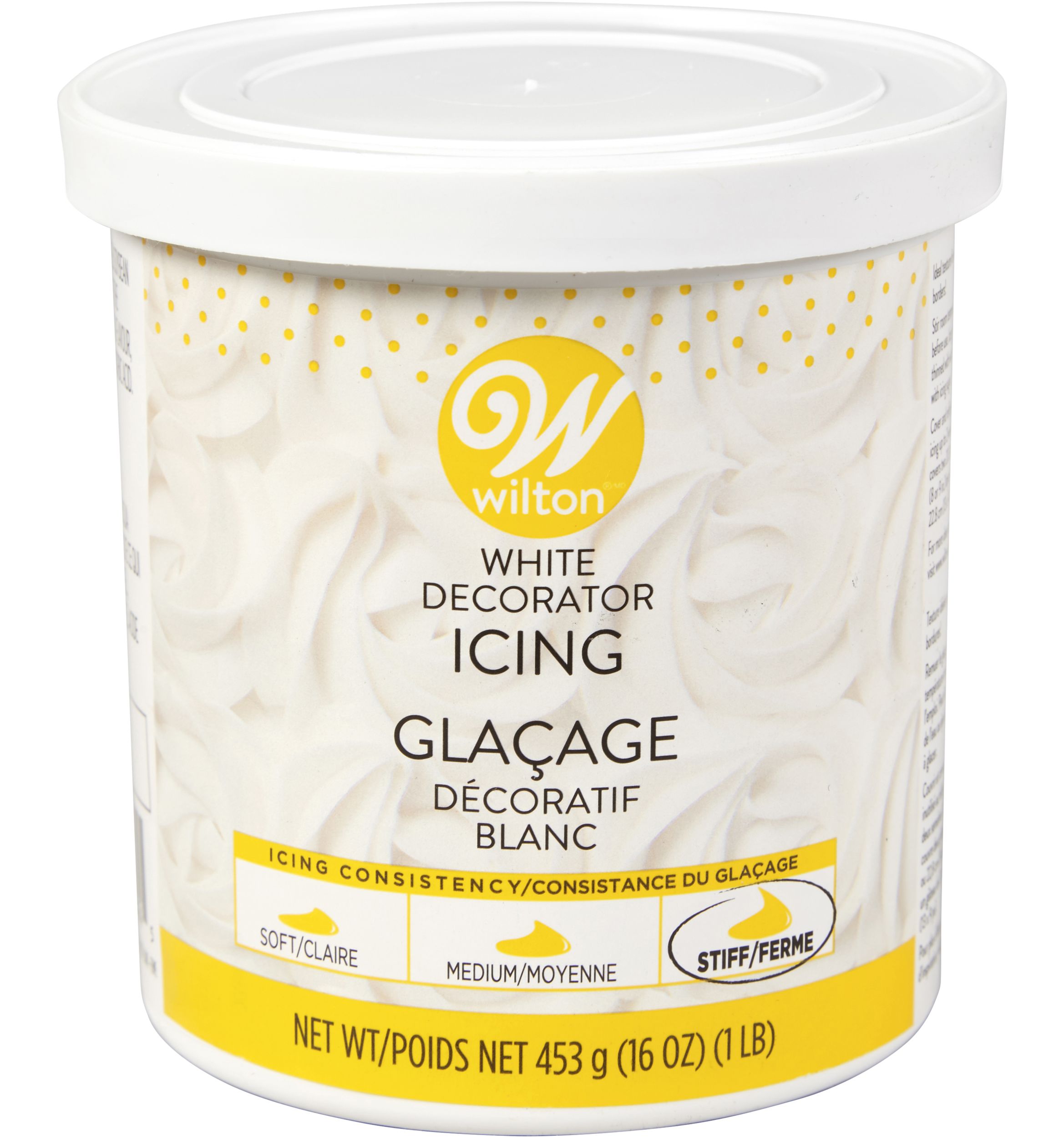 Wilton White Stiff Icing, 1-lb Front_Elevated
