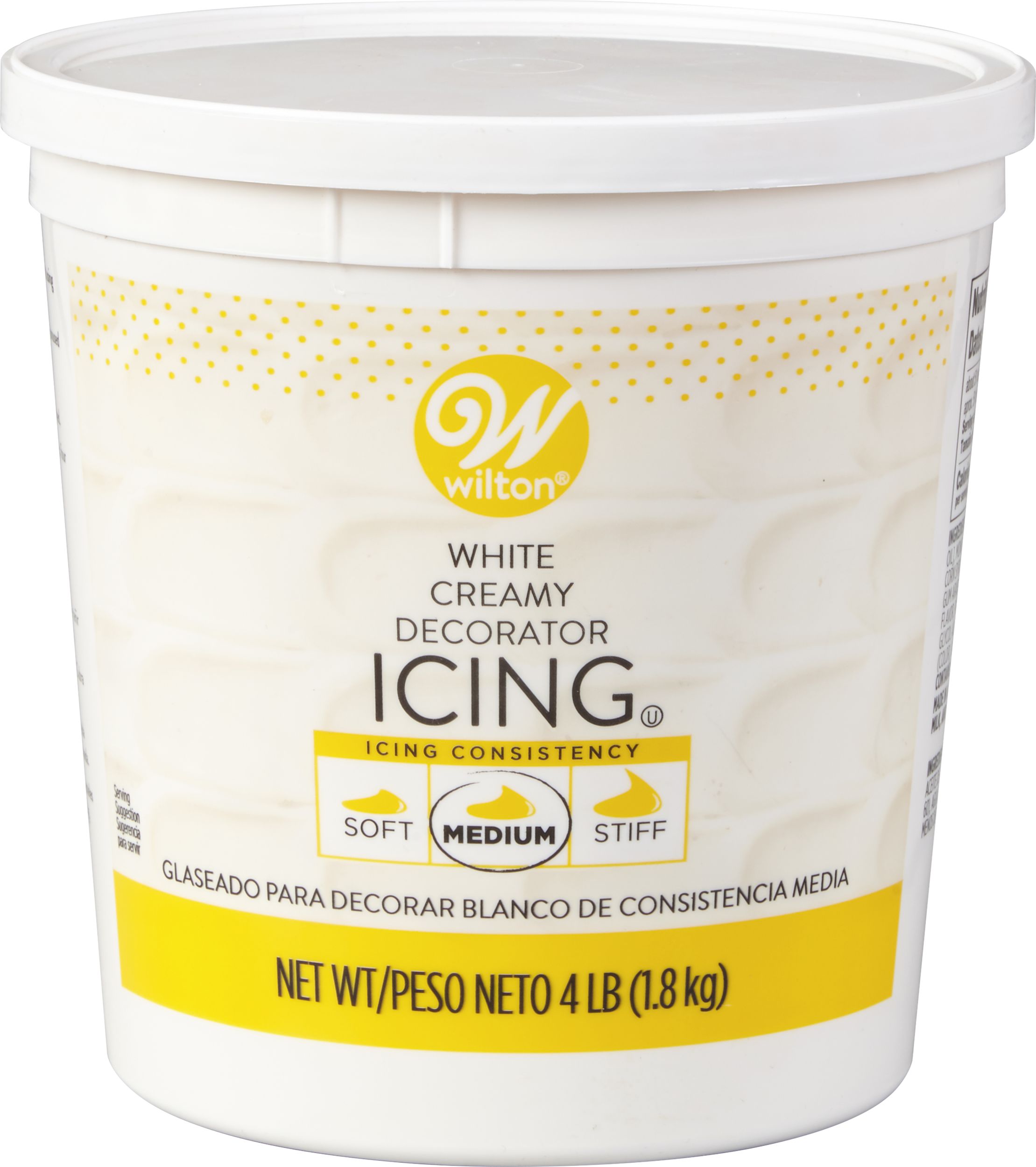 Wilton Edible Decoratoring Icing Tub, White, 4lb, for Baking/Cake Decoration Front_Elevated
