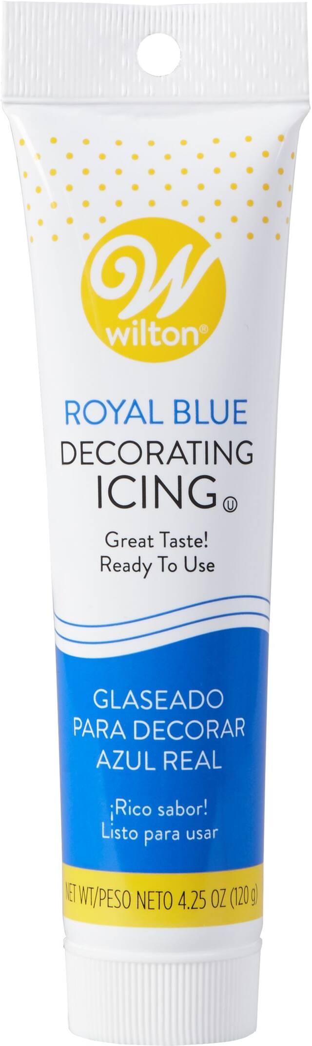 Tube de glaçage Wilton, bleu, 4,3 oz Front_Flat