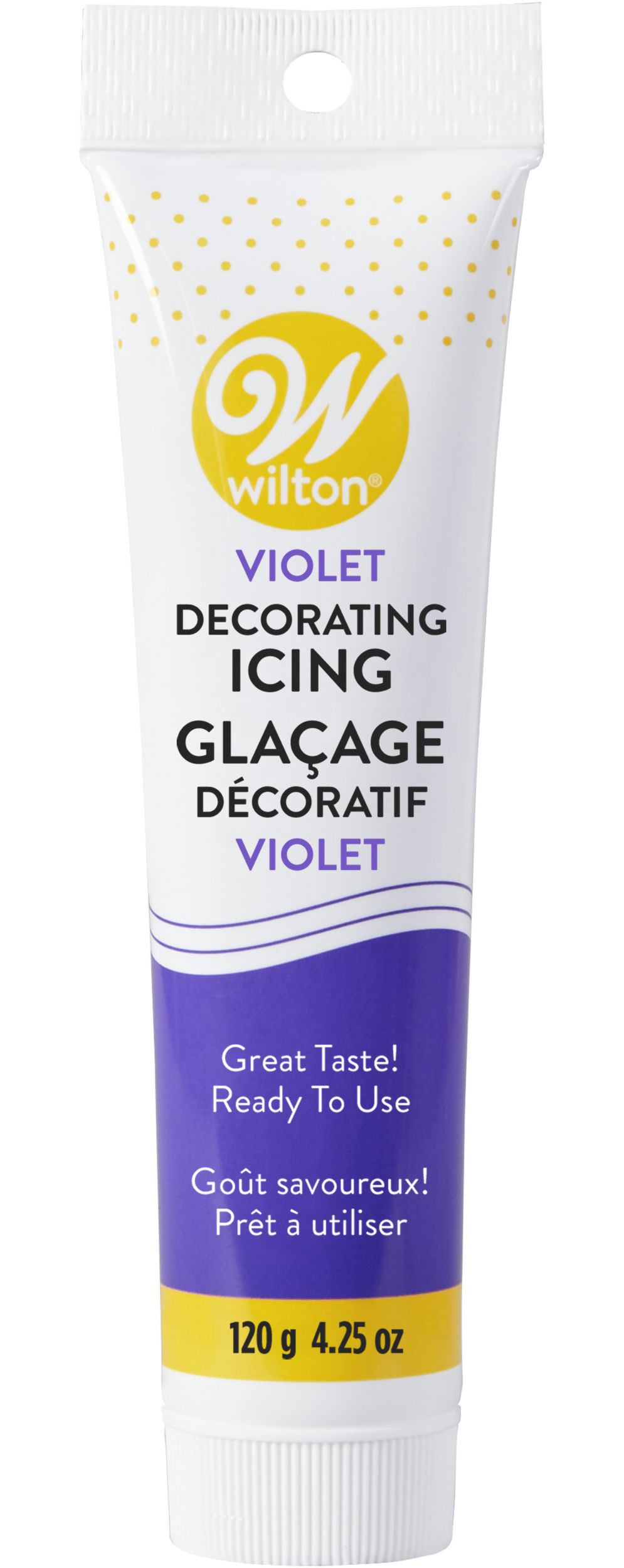 Wilton Edible Ready to Use Decorating Icing Tube, Violet, 4.25-oz, for Baking/Cake Decoration Front_Flat