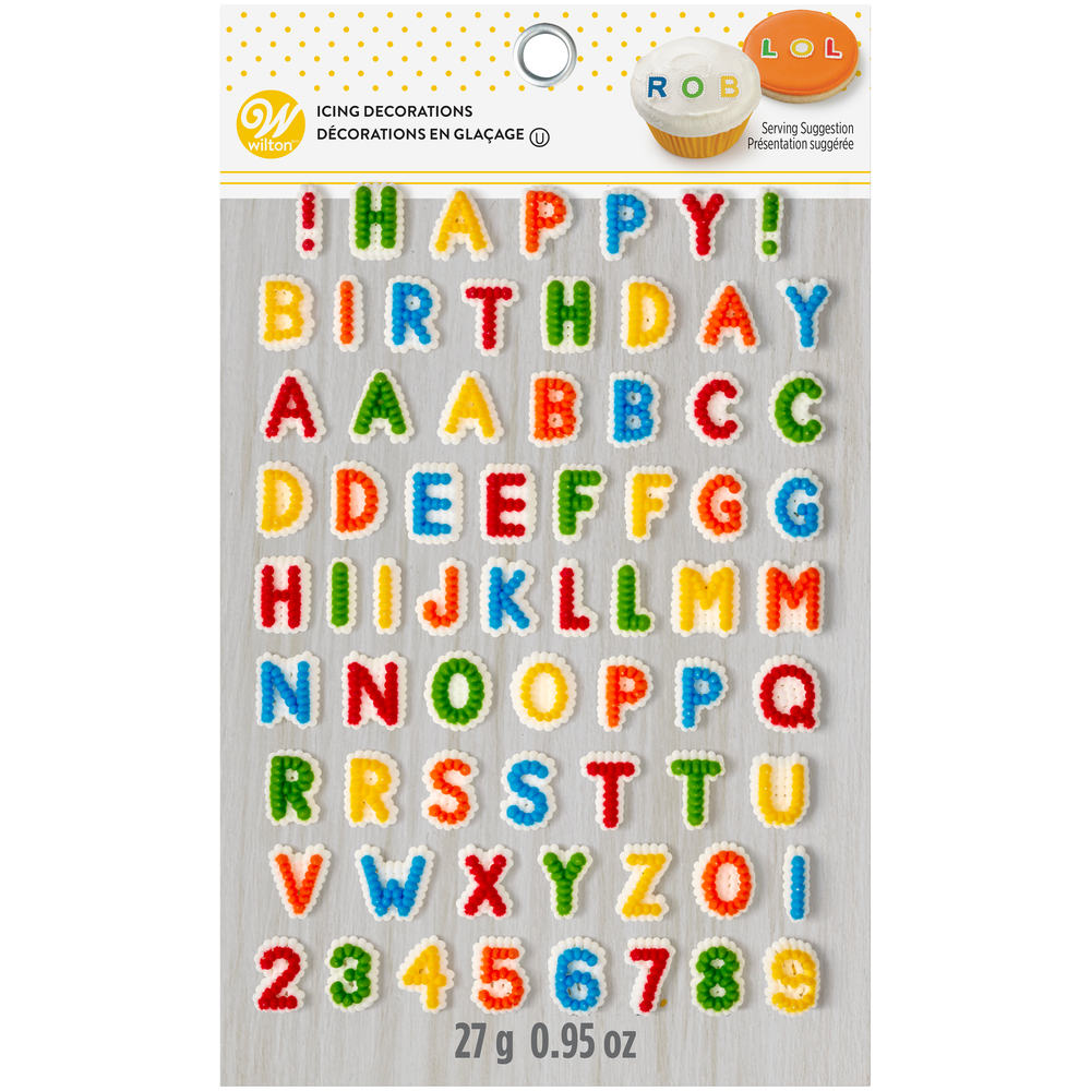 Wilton Happy Birthday Letters and Numbers Icing Decorations, 68