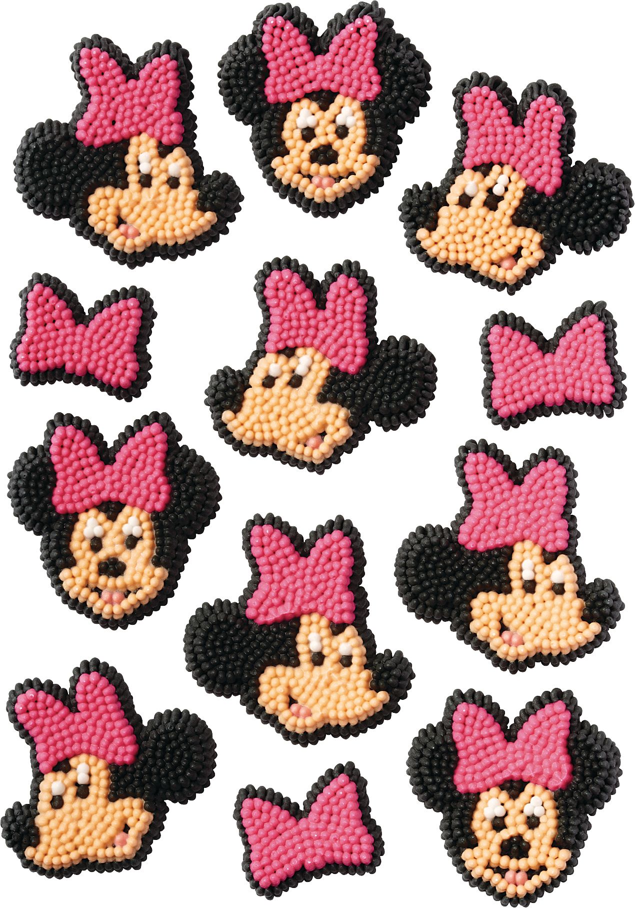 Minnie Mouse Icing Decorations, 12-pk Overhead_Flat