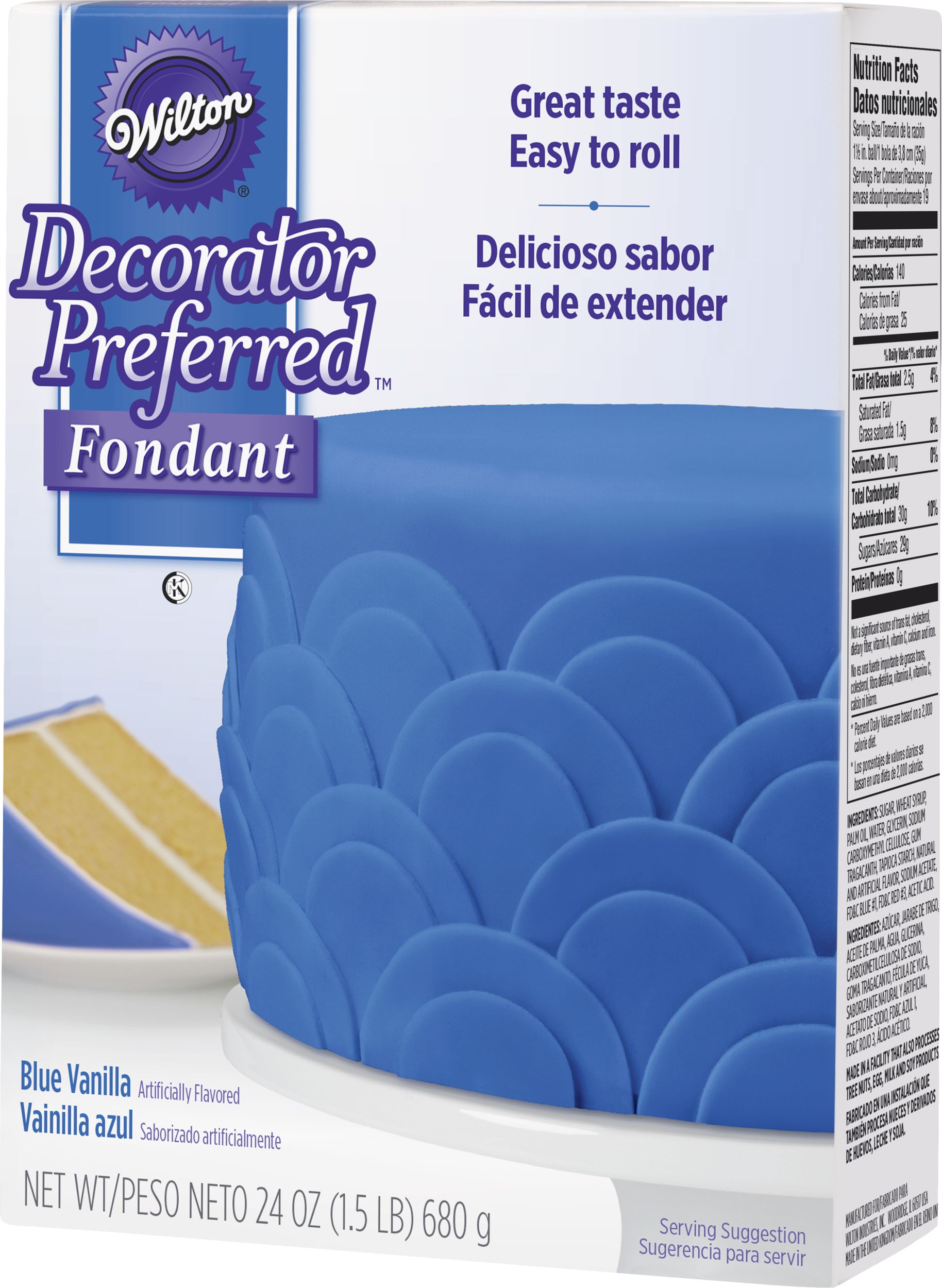 Wilton Decorator Preferred Blue Fondant Icing Front_Angled_Left