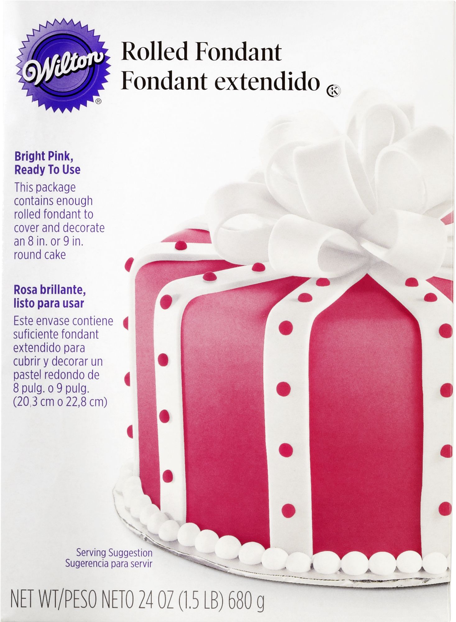 Wilton Decorator Preferred Edible Decorating Fondant Icing, Pink, 24-oz, Vanilla Artificially Flavoured, for Baking/Cake Decoration Front_Flat