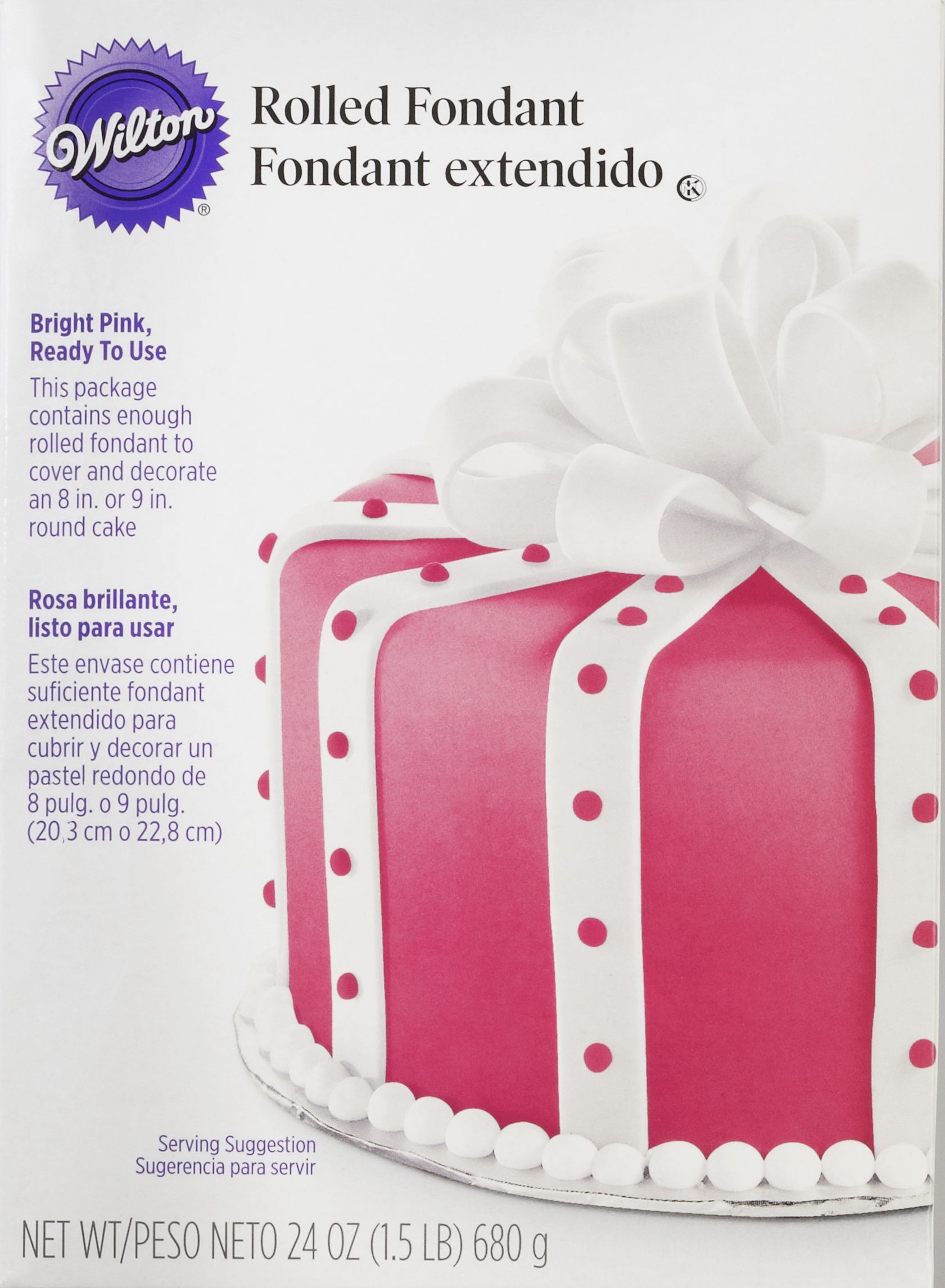 Wilton Decorator Preferred Edible Decorating Fondant Icing, Pink, 24-oz, Vanilla Artificially Flavoured, for Baking/Cake Decoration Front_Flat