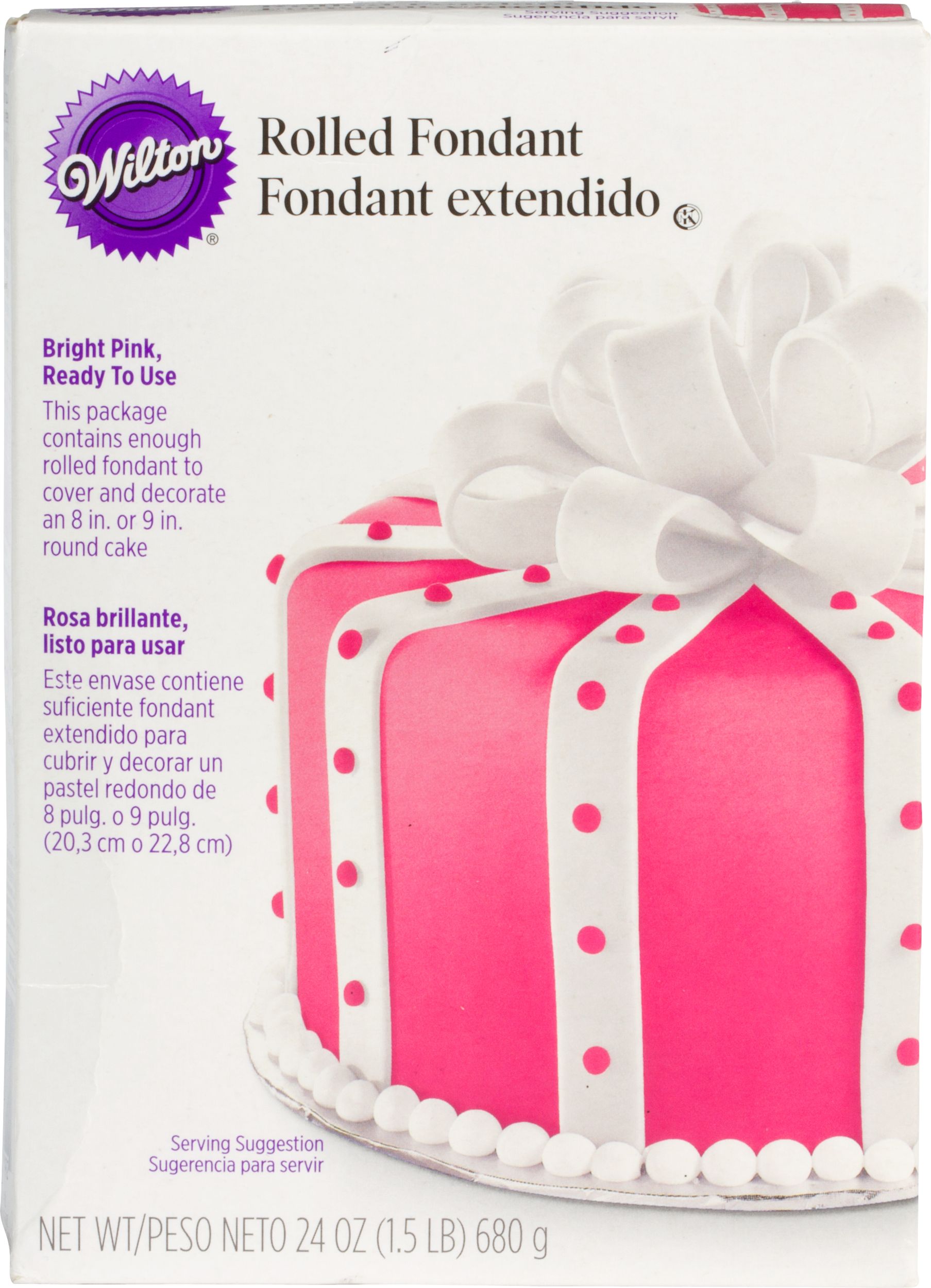 Wilton Decorator Preferred Edible Decorating Fondant Icing, Pink, 24-oz, Vanilla Artificially Flavoured, for Baking/Cake Decoration Front_Flat