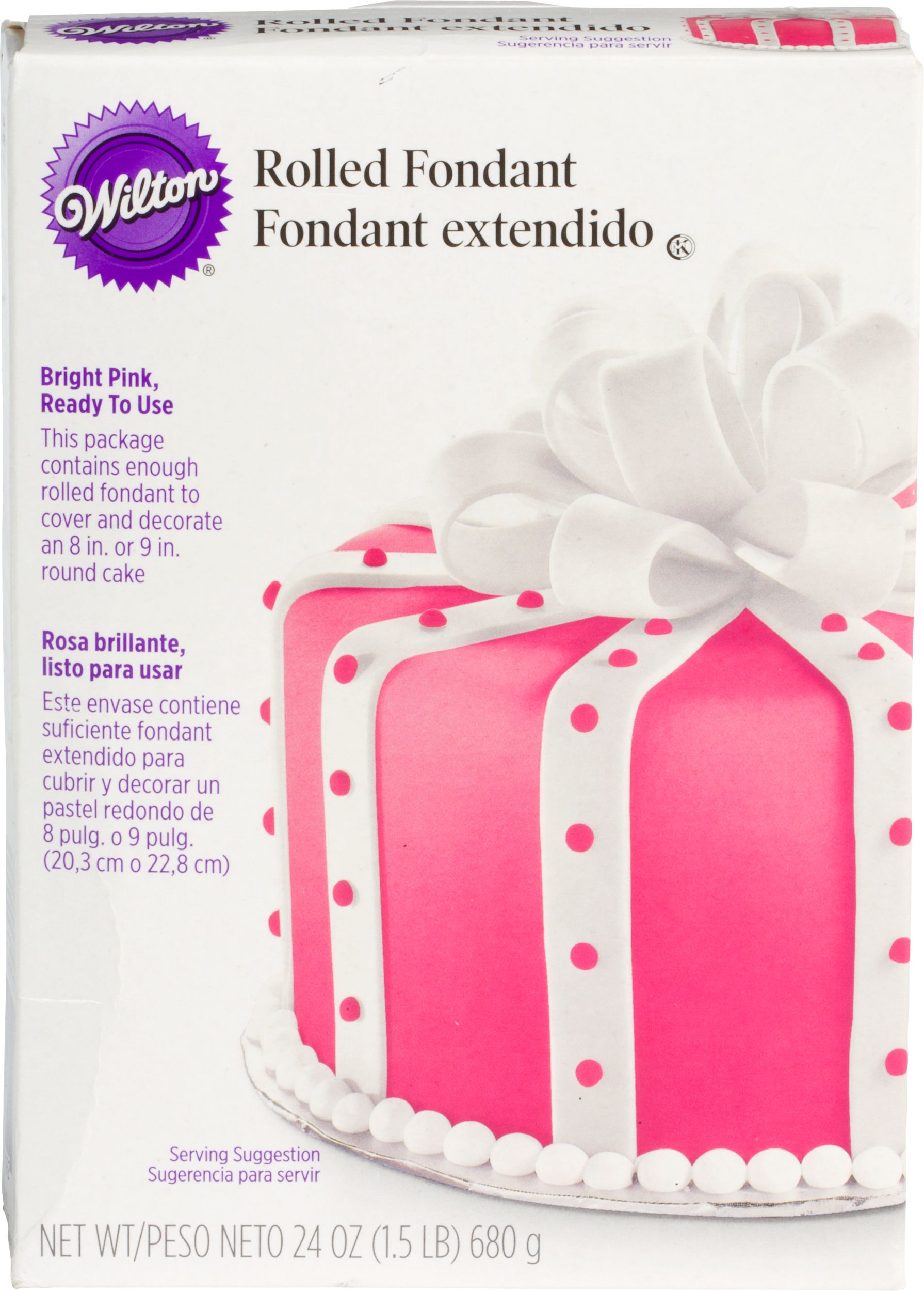 Wilton Decorator Preferred Edible Decorating Fondant Icing, Pink, 24-oz, Vanilla Artificially Flavoured, for Baking/Cake Decoration Front_Elevated