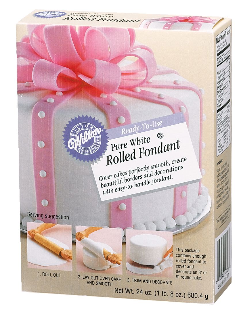 Wilton Decorator Preferred Edible Decorating Fondant Icing, White, 24-oz, Vanilla Artificially Flavoured, for Baking/Cake Decoration Front_Angled_Left