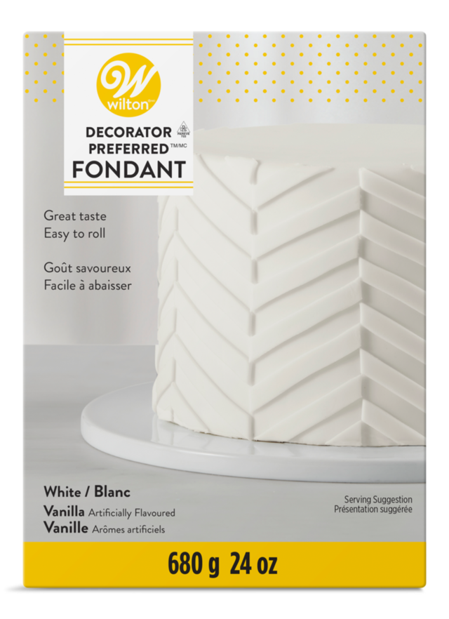 Wilton Decorator Preferred Edible Decorating Fondant Icing, White, 24-oz, Vanilla Artificially Flavoured, for Baking/Cake Decoration Front_Flat