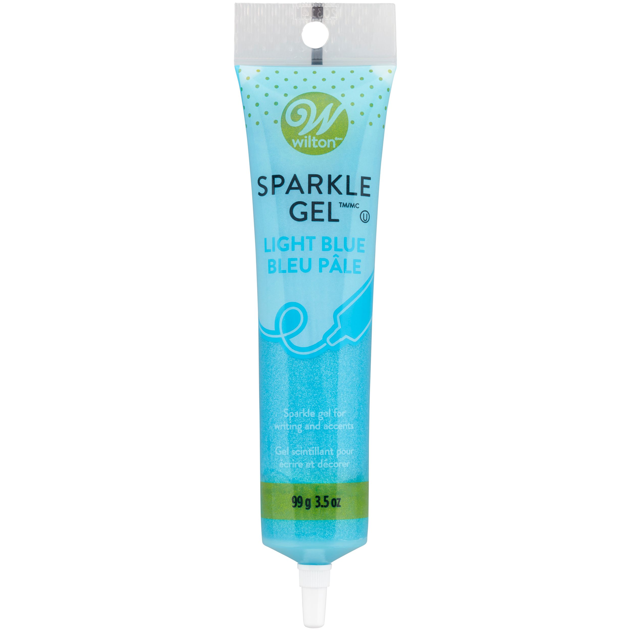 Wilton Sparkle Edible Decorating Non Drying Gel, Light Blue, 3.5-oz, for Baking Cookies/Cupcakes/Donuts Front_Flat