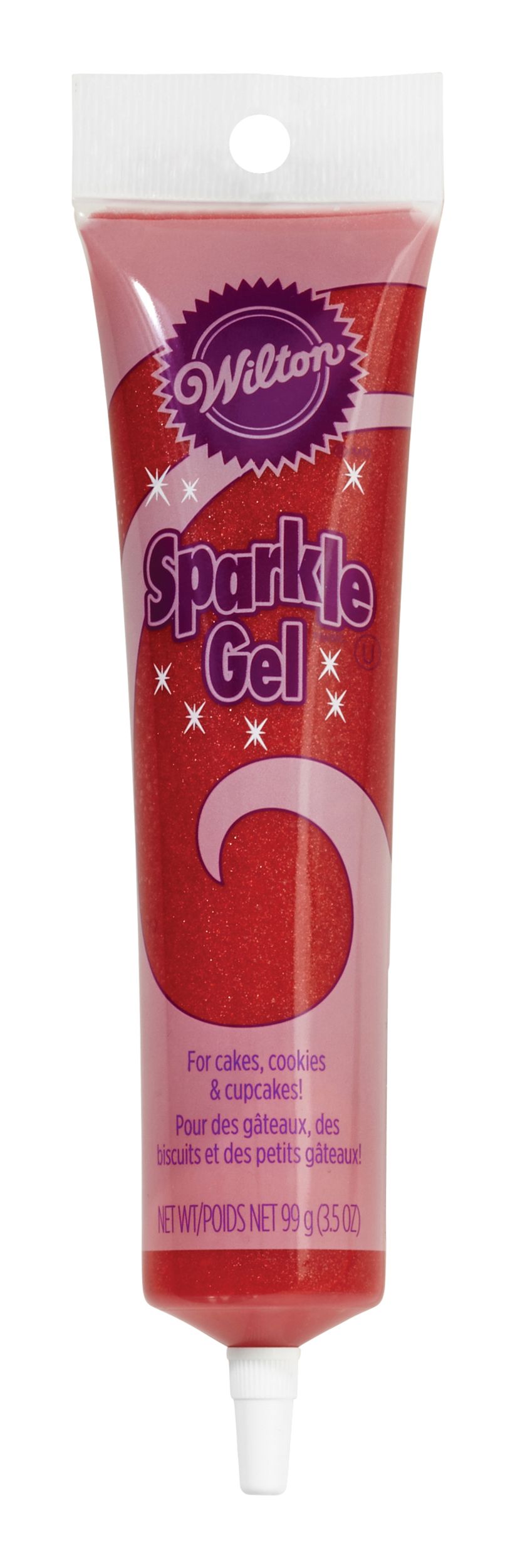 Wilton Sparkle Edible Decorating Non Drying Gel, Red, 3.5-oz, for Baking Cookies/Cupcakes/Donuts Front_Flat