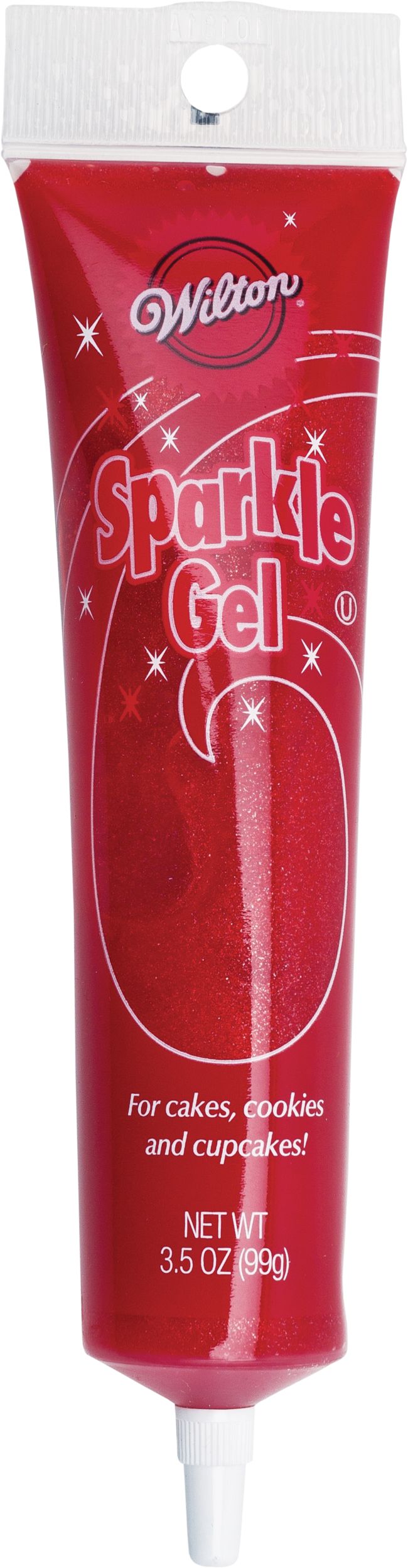 Wilton Sparkle Edible Decorating Non Drying Gel, Red, 3.5-oz, for Baking Cookies/Cupcakes/Donuts Front_Flat