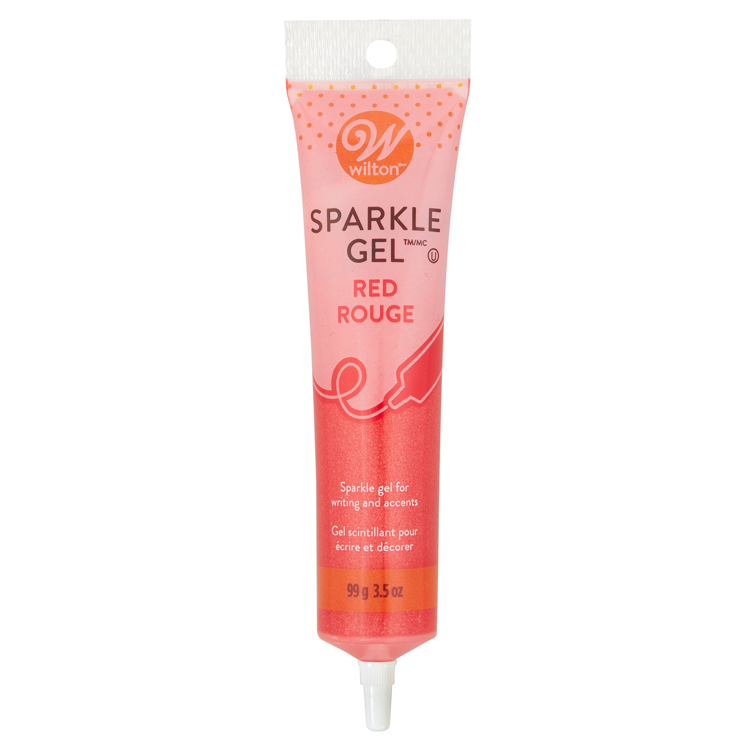 Wilton Sparkle Edible Decorating Non Drying Gel, Red, 3.5-oz, for Baking Cookies/Cupcakes/Donuts Front_Flat