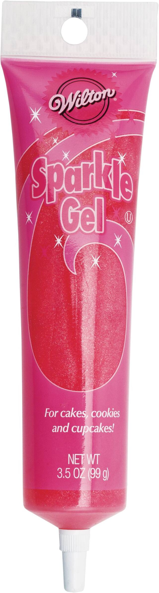 Wilton Sparkle Edible Decorating Non Drying Gel, Pink, 3.5-oz, for Baking Cookies/Cupcakes/Donuts Front_Flat