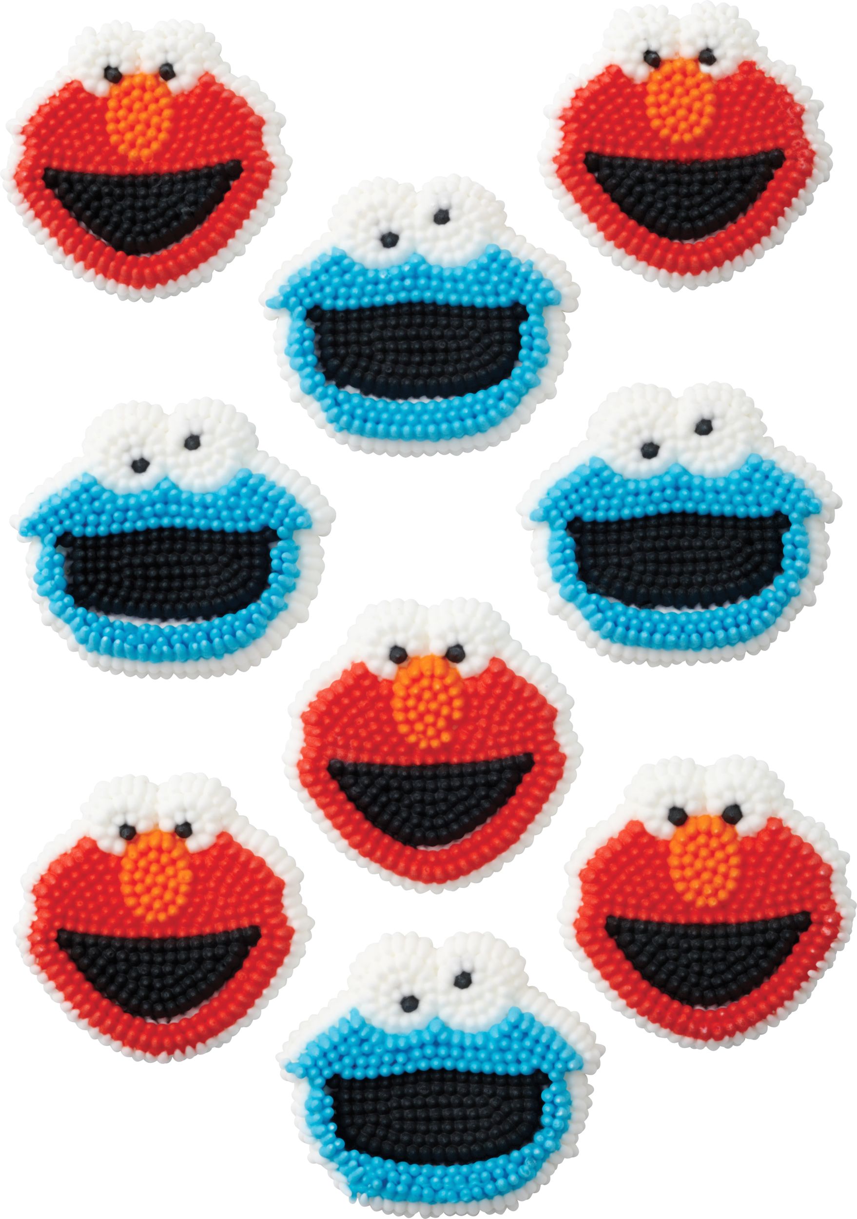 Elmo Icing Decorations, 9-pk Overhead_Flat