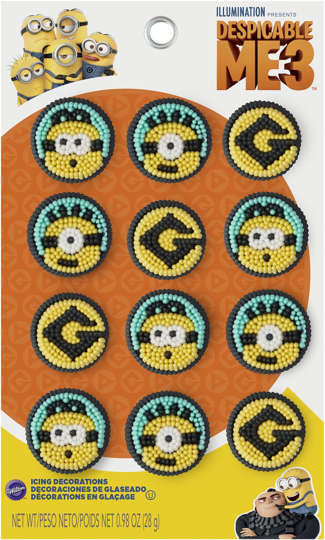 Minions Icing Decorations, 24-pk Front_Flat