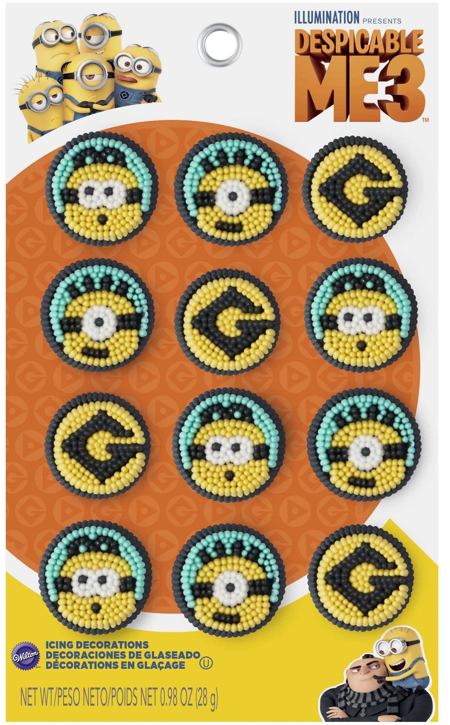 Minions Icing Decorations, 24-pk Front_Flat