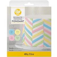 Wilton Decorator Preferred Edible Decorating Fondant, Pastel Multi-Coloured, 17.6-oz, 4-pk, Vanilla Artificially Flavoured, for Baking/Cake Decoration Front_Flat