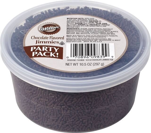 WIlton Chocolate Jimmies Tub, 10-oz Front_Elevated