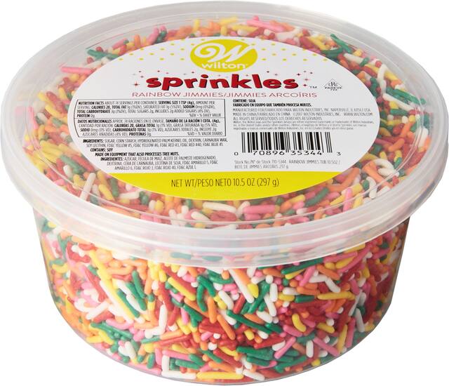 Wilton Rainbow Jimmies Tub, 10-oz Front_Elevated