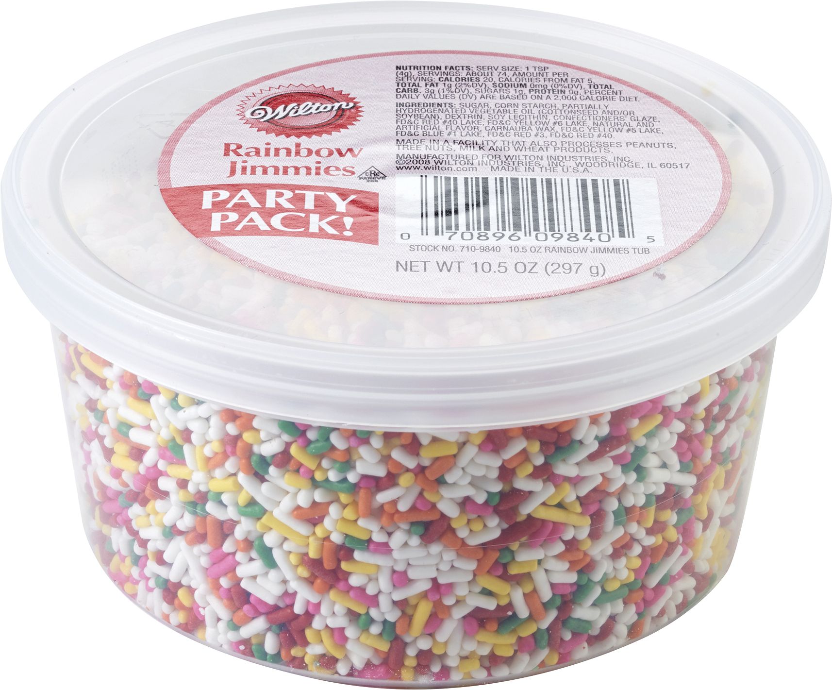 Wilton Rainbow Jimmies Tub, 10-oz Front_Elevated