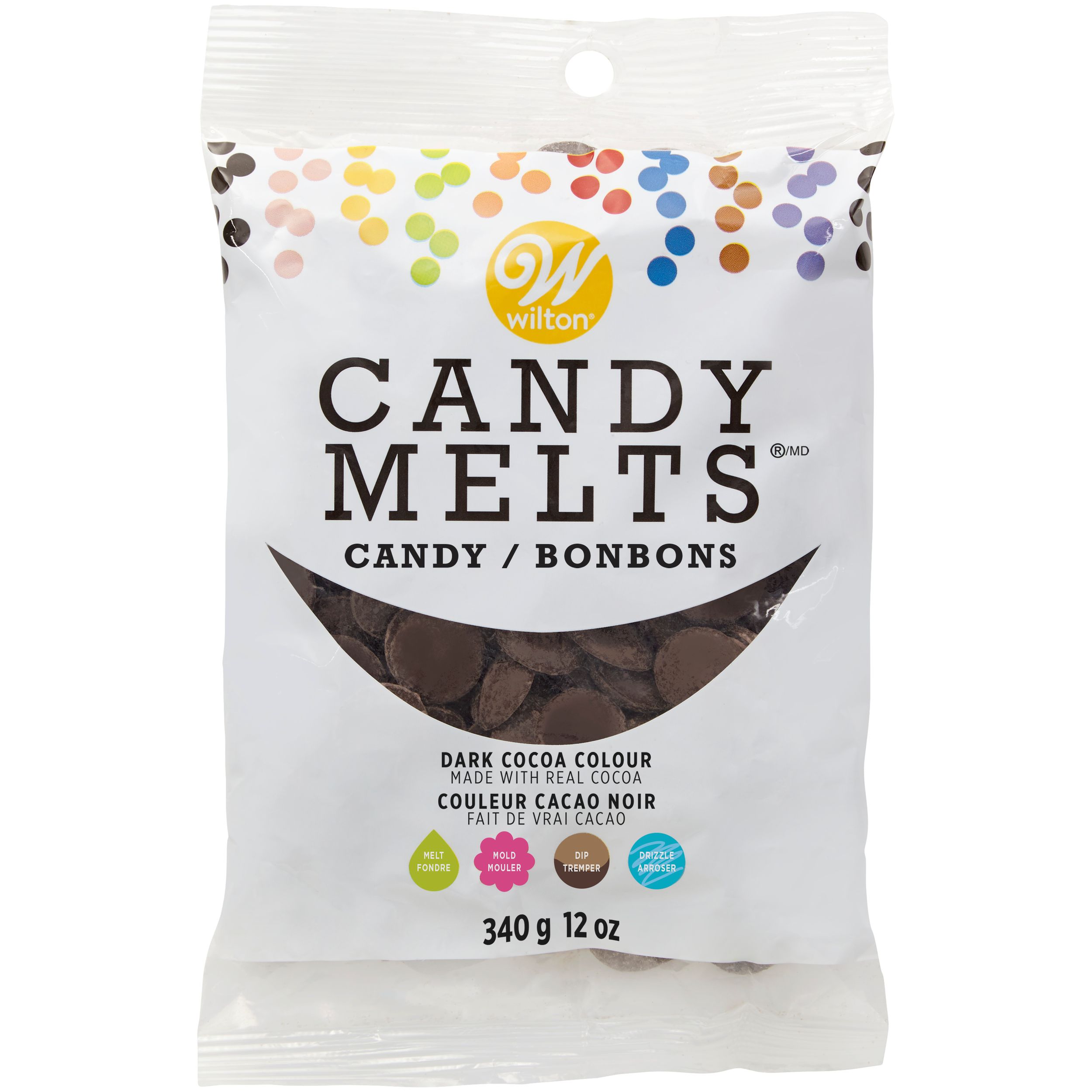 Wilton Dark Cocoa Candy Melts, 12-oz, 15-pk Front_Flat
