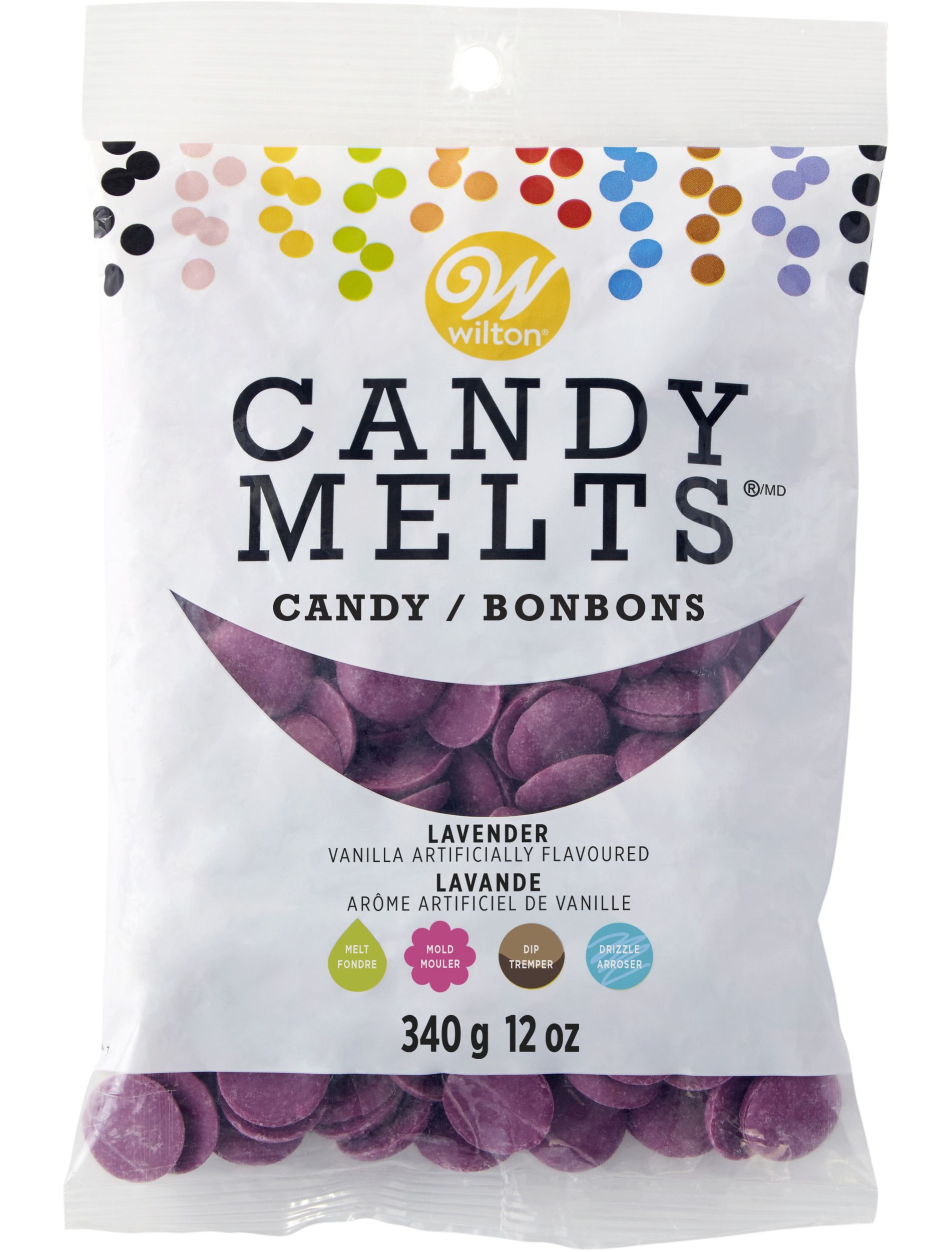 Wilton Lavender Candy Melts, 12-oz, 15-pk Front_Flat