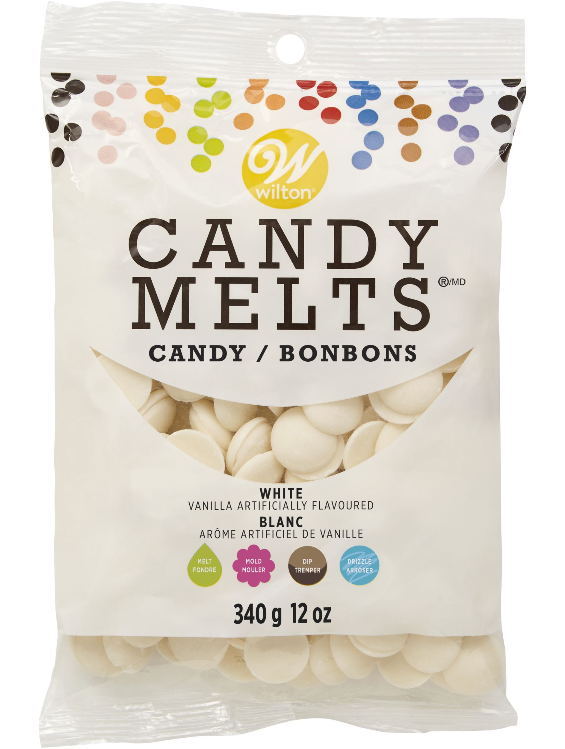 Wilton White Candy Melts Candy Front_Flat