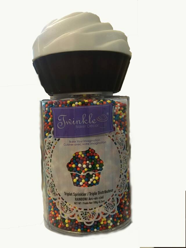 Triplet Sprinkler Edible Decorative Sprinkles, Multi-Coloured, 6.3-oz, for Baking Cake Decoration Front_Flat