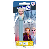 Distributeur PEZ Disney La Reine des neiges Elsa, citron, bonbon dur, bleu, 16 g, pour fête d'anniversaire/cadeau-surprise Front_Flat