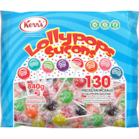Lollipops, Assorted Fruits, Multi-Coloured, 130-pk, Hard Candy Lollipops, for Birthday/Party Favour/Halloween