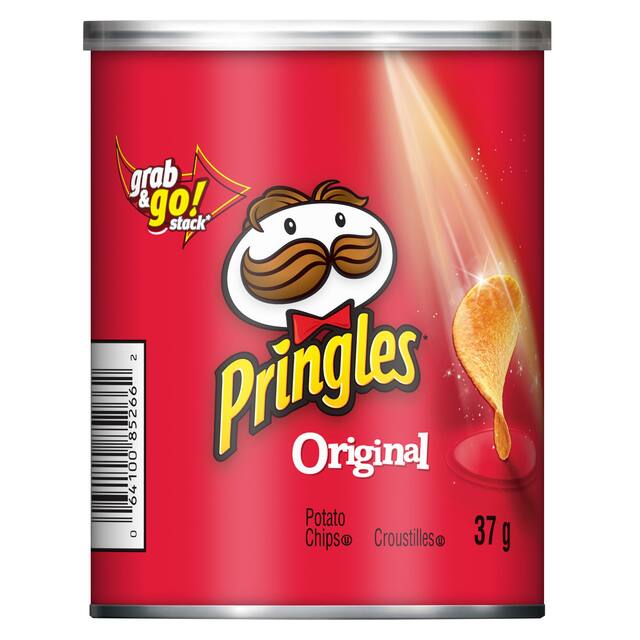 Pringles Original Grab & Go Chips, Red, 27-g, Potato Chips, for Birthday/Party Favour Front_Flat