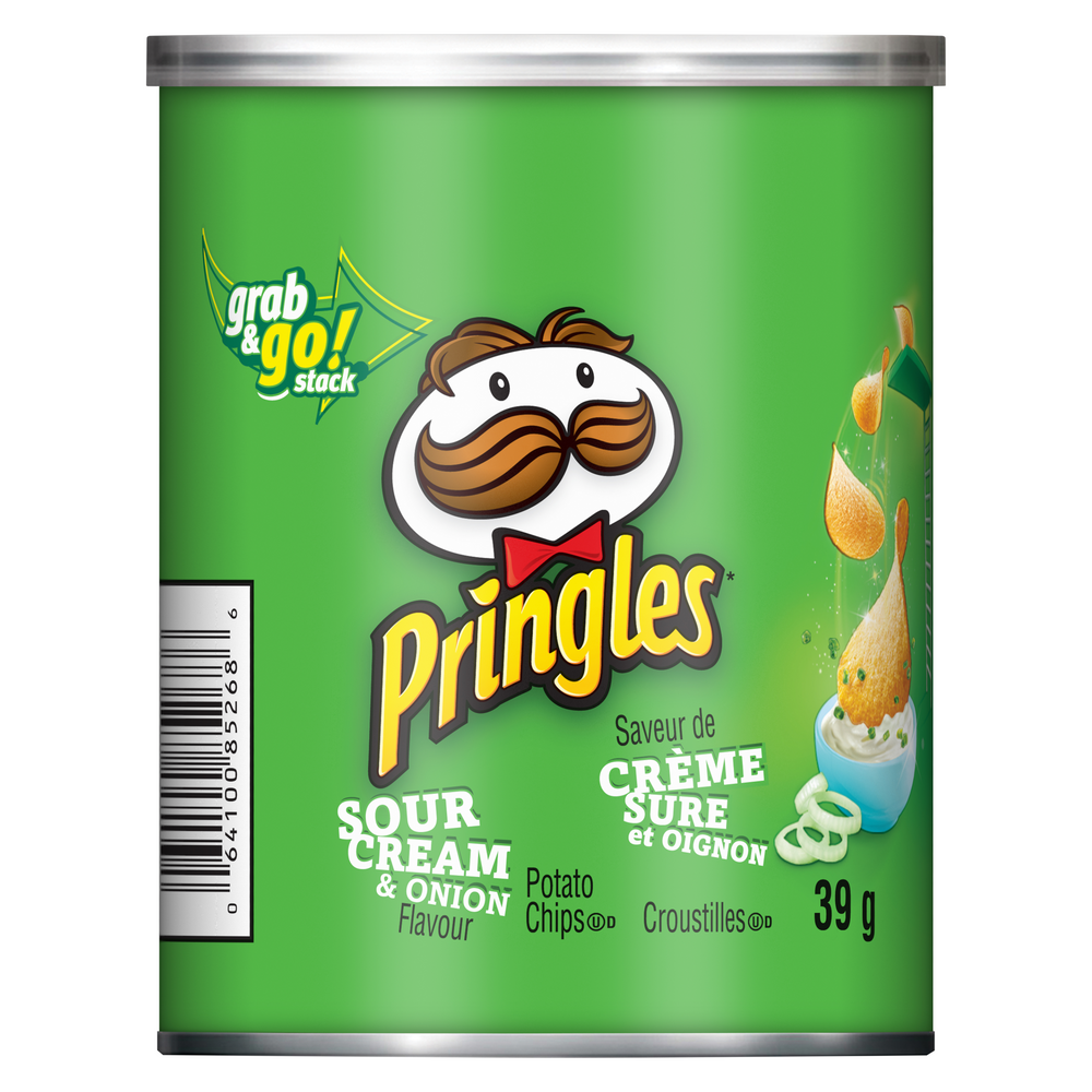 Pringles Sour Cream & Onion Flavoured Canned Chips 42g, Small Bag Chips, Chips, Snacks & Popcorn, Food Cupboard, Food