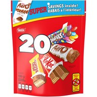 Barres de chocolat Nestlé Favorites format collation, Coffee Crisp/Kit Kat/Aero, multicolore, paq. 20, pour fête d'anniversaire/cadeau-surprise Front_Flat