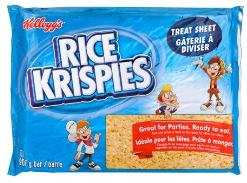 Gâterie à diviser Kellogg's Rice Krispies Original, guimauve, blanc, 907 g, pour fête d'anniversaire/cadeau-surprise/Halloween Front_Flat