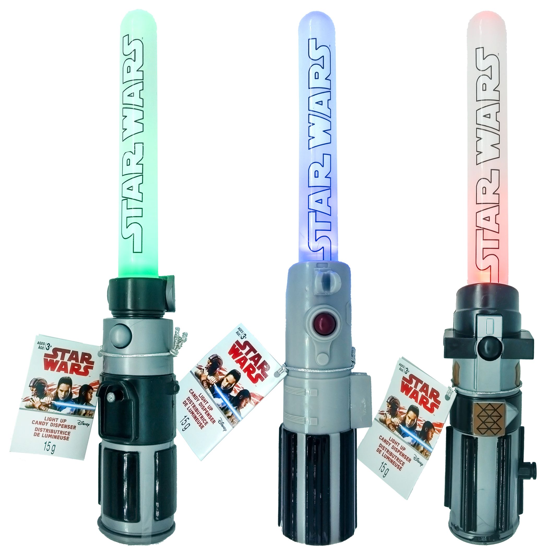 Disney Star Wars Candy Light Saber, Assorted Flavours, Multi-Coloured, 15-g, Hard Candy, for Birthday/Party Favour Composite_or_Mixed