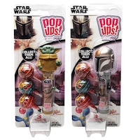 Disney Star Wars Baby Yoda Chupa Chups Pop Ups Lollipops, Assorted Fruits, Multi-Coloured, 3-pk, Hard Candy, for Birthday/Party Favour Front_Flat