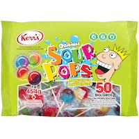 Sucettes sures Pops, choix de fruits, bonbon dur, multicolore, paq. 50, pour fête d'anniversaire/cadeau-surprise/Halloween Front_Flat