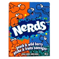 Nerds Candy, Peach/Wild Berry, Orange/Blue, 46.7-g, Hard Candy, for Birthday/Party Favour Front_Flat