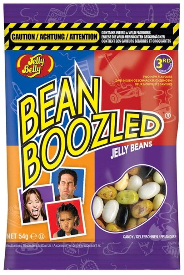 Jelly Belly BeanBoozled Mystery Jelly Beans, Good/Bad Flavours, Multi-Coloured, 54-g, Chewy Candy, for Birthday/Party Favour Front_Flat